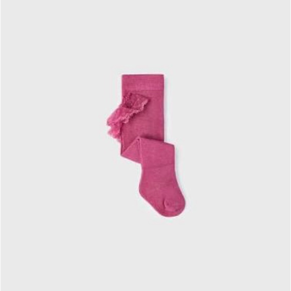 Mayoral Fuchsia Kids Tights with Lace Detail